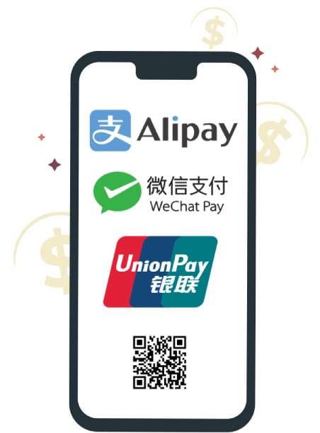 Alipay, WeChat Pay, UnionPay payments in PRC