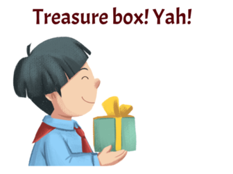 Boy holding a treasure box